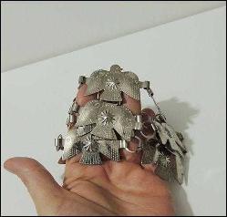 Vintage Gümüş Renk Metal Kuşlar Concho Kemer Amerika