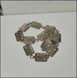 Vintage SİLVEL Marka Gümüş Renk Metal Concho Kemer Amerika