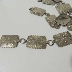 Vintage SİLVEL Marka Gümüş Renk Metal Concho Kemer Amerika
