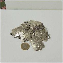 Vintage SİLVEL Marka Gümüş Renk Metal Concho Kemer Amerika