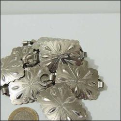 Vintage SİLVEL Marka Gümüş Renk Metal Concho Kemer Amerika