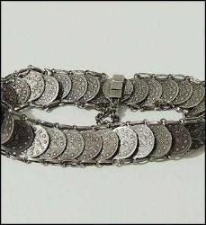 Vintage 925 Gümüş İMİTASYON Osmanlı Paralarından Yapılma Bilezik 0052