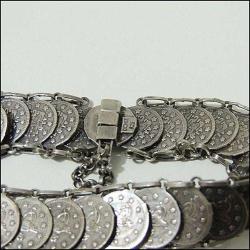 Vintage 925 Gümüş İMİTASYON Osmanlı Paralarından Yapılma Bilezik 0052