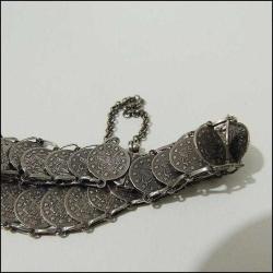 Vintage 925 Gümüş İMİTASYON Osmanlı Paralarından Yapılma Bilezik 0052