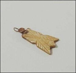 Vintage El Yapımı Bakır ve Kemik Kolye Ucu