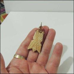 Vintage El Yapımı Bakır ve Kemik Kolye Ucu