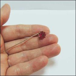 Antika 10K 10 Ayar Altın Hakiki Yakut Taşlı Yaka İğnesi Stickpin 0042