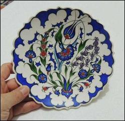 Vintage Kütahya El Boyama Seramik Tabak