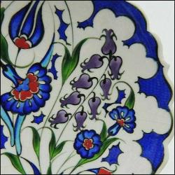 Vintage Kütahya El Boyama Seramik Tabak