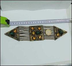 Antika Altın Kaplama Metal Kristal Taşlı Kemer Tokası Amerika 0047