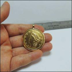 Retro Altın Kaplama İmitasyon 20 Amerikan Doları Kolye Ucu