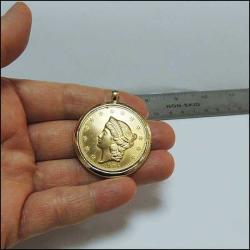 Retro Altın Kaplama İmitasyon 20 Amerikan Doları Kolye Ucu