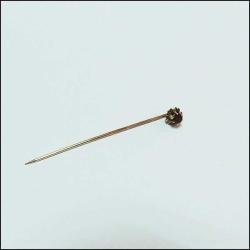 Antika 10K 10 Ayar Altın ve Garnet Yaka İğnesi Stickpin 0042