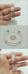 Retro Şeffaf Lucite Rivoli Kristal Taşlı Bilezik