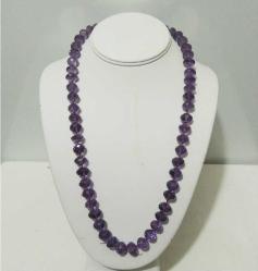 Antika 14K 14 Ayar Altın Dolgu Menekşe Ametist Kolye El yapımı  0004