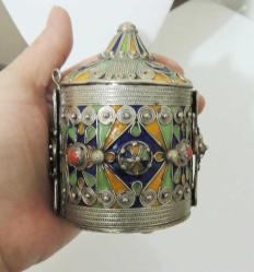 1960 lar El Yapımı  Mineli Taşlı Kutuya Dönüşen Bilezik Cezayir Kabylie 0027