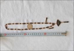 Vintage Japon Shakudo Kolye 24 Ayar Altın Kakma El Yapımı 0064