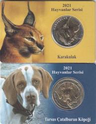 2021 1 Kuruş Tarsus Çatalburun Köpeği & 2020 1 Kuruş Karakulak Özel Folder'nda (L-2)