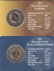 2021 1 Kuruş Tarsus Çatalburun Köpeği & 2020 1 Kuruş Karakulak Özel Folder'nda (L-2)
