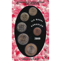 Darphane 2009 İlk Baskı Kuruşlar Para Seti ÇİL (L-30)