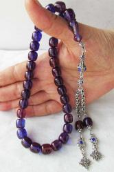 PARLEMENT MAVİ SüPeR 33 LüK ATEŞİ KEHRİBAR TESBİH.......10,5x10,5mm