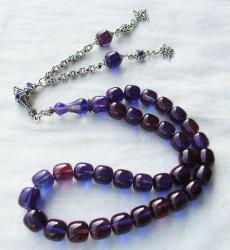 PARLEMENT MAVİ SüPeR 33 LüK ATEŞİ KEHRİBAR TESBİH.......10,5x10,5mm