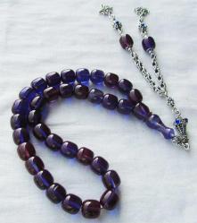 PARLEMENT MAVİ SüPeR 33 LüK ATEŞİ KEHRİBAR TESBİH.......10,5x10,5mm