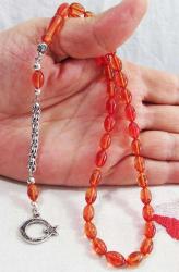 KıRMıZı-SaRı ATEŞİ SıKMa KEHRİBAR 33 LÜK TESBİH.....6x9mm