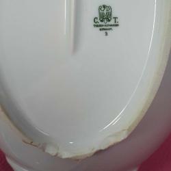 ANTİKA C.T. TIELSCH-ALTWASSER GERMANY 3 KAPAKLI PORSELEN SAHAN ÇORBALIK , HÂLİYLE