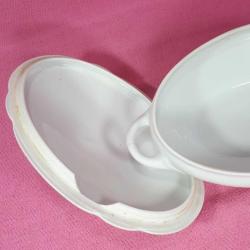 ANTİKA C.T. TIELSCH-ALTWASSER GERMANY 3 KAPAKLI PORSELEN SAHAN ÇORBALIK , HÂLİYLE