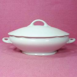 ANTİKA C.T. TIELSCH-ALTWASSER GERMANY 3 KAPAKLI PORSELEN SAHAN ÇORBALIK , HÂLİYLE