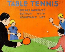 ANTİKA MASA TENİSİ TEMALI RENKLİ LİTO BASKI KARTON RESİM