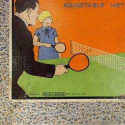 ANTİKA MASA TENİSİ TEMALI RENKLİ LİTO BASKI KARTON RESİM