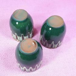 RETRO ÇANAKKALE AKITMA EL BOYAMA 3 ADET KULPSUZ SERAMİK BARDAK