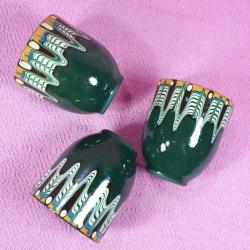 RETRO ÇANAKKALE AKITMA EL BOYAMA 3 ADET KULPSUZ SERAMİK BARDAK