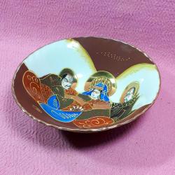 ANTİKA HAND PAINTED NAKASIMA MADE IN JAPAN EL BOYAMA SAMURAİLER RESİMLİ PORSELEN TABAK KASE