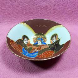 ANTİKA HAND PAINTED NAKASIMA MADE IN JAPAN EL BOYAMA SAMURAİLER RESİMLİ PORSELEN TABAK KASE