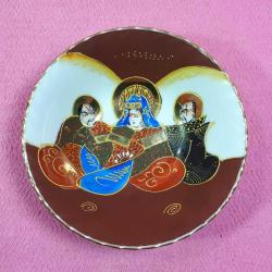 ANTİKA HAND PAINTED NAKASIMA MADE IN JAPAN EL BOYAMA SAMURAİLER RESİMLİ PORSELEN TABAK KASE