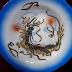 ANTİKA ELİŞİ BLUE DRAGON KUTANI CHINA MADE IN JAPAN PORSELEN TABAK