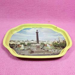 RETRO WORCESTER WARE LONDRA TRAFALGAR MEYDANI AMİRAL NELSON ANITI RESİMLİ KÜÇÜK TENEKE TEPSİ