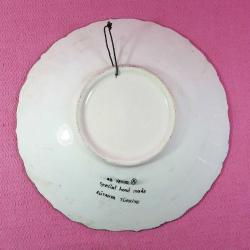 VINTAGE AA SAYHA SPECIAL HAND MADE İMZALI SEMAZENLER TASVİRLİ YEŞİL RENKLİ KÜTAHYA BÜYÜK ÇİNİ TABAK