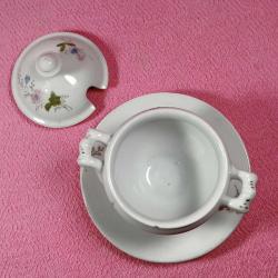 ANTİKA OSMANLI DÖNEMİ KÜÇÜK ÇORBALIK FORMLU AVRUPA PORSELEN SOSLUK