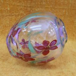 ANTİKA MURANO EL YAPIMI ÇİÇEK RESİMLİ TASARIM VAZO