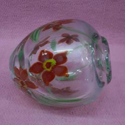 ANTİKA MURANO EL YAPIMI ÇİÇEK RESİMLİ TASARIM VAZO