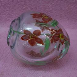 ANTİKA MURANO EL YAPIMI ÇİÇEK RESİMLİ TASARIM VAZO