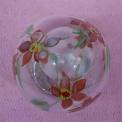 ANTİKA MURANO EL YAPIMI ÇİÇEK RESİMLİ TASARIM VAZO