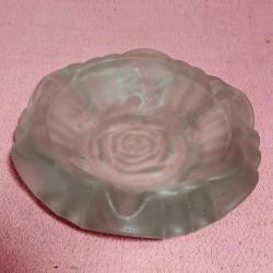 VINTAGE GÜL DESENLİ MAT KRİSTAL CAM BÜYÜK KÜL TABLASI