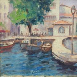 VINTAGE İSTANBUL BOĞAZİÇİ TEMALI ÇERÇEVELİ İMZALI YAĞLIBOYA RESİM