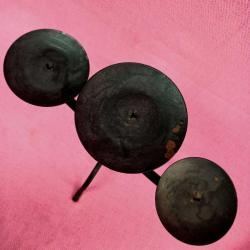 VINTAGE ELİŞİ FERFORJE 3 MUMLU ŞAMDAN