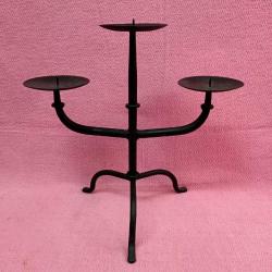 VINTAGE ELİŞİ FERFORJE 3 MUMLU ŞAMDAN